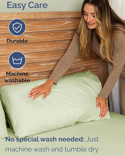 Extra Deep King Sheet Set - 6 Piece Breathable & Cooling Sheets - Hotel Luxury Bed Sheets Set - Easy & Secure Fit - Soft, Wrinkle Free & Comfy Sheets Set - Light Sage Sheet Set with Extra Deep Pockets