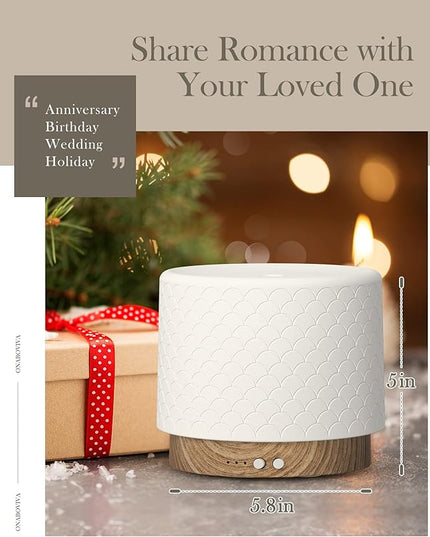 Essential Oil Diffuser, Aesthetic Ceramic Diffusers for Essential Oils,Ultrasonic 280ml Aroma Fragrance Diffuser with Cool Mist Humidifier Deffuser for Home,Office,Yoga,Bathroom