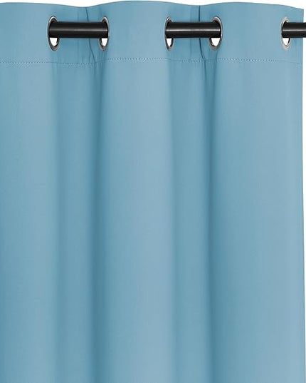 NICETOWN Blackout Window Curtain 90 inch Length - Room Darkening Thermal Insulated Grommet Large Window Treatment Light Blocking for Bedroom/Doorway (Teal Blue, 1 Panel, W52 x L90)