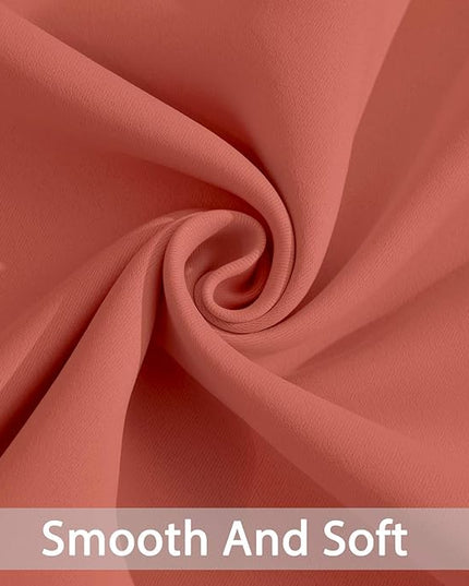 Yakamok 96 inch Long Solid Blackout Curtains with Grommet, Room Darkening Thermal Insulated Window Drapes for Bedroom (52x96 Inch, Coral Orange, 2 Panels)