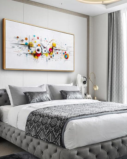 ERQINHUA Abstract Large Canvas Wall Art Living Room Boho Wall Decor For Bedroom Office Decorations Geometric Wall Paintings Minimalism Pictures Artwork Modern Home Decor Wood Framed 24x48 In