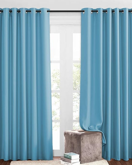NICETOWN Blackout Curtains and Drapes - Energy Saving Thermal Insulated Solid Grommet Blackout Draperies for Sliding Glass Door/Patio (1 Pair, W80 x L84, Teal Blue)