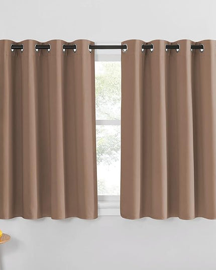 NICETOWN Blackout Drapery Curtain Panel - Window Treatment Thermal Insulated Solid Grommet Blackout Drape for Bedroom (1 Panel, 52 by 45 inches, Cappuccino)