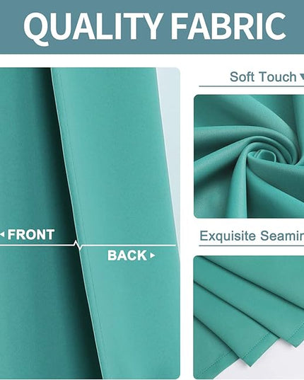 ChrisDowa Grommet Room Darkening Curtains for Bedroom and Living Room - 2 Panels Set Thermal Insulated Blackout Curtains (Teal, 42W x 63L)