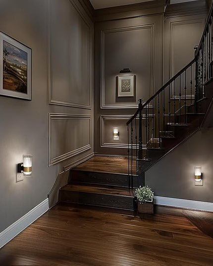 Night Lights Plug into Wall, Home Decor, Decorative Night Light with Dusk to Dawn Light Sensor, Daylight White 5000K, 0-100LM Adjustable Brightness, Unique Design for Use in Bedroom, Hallways, 2 Pack