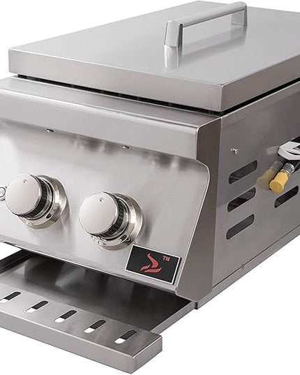 Whistler Built-in Propane Gas Stainless Steel Double Side Burner with NG Conversion Kits