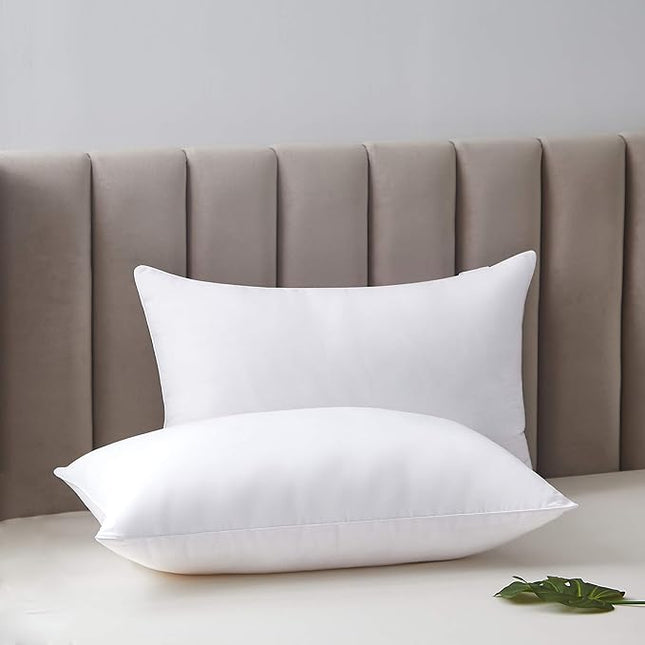 Acanva Bed Pillows for Sleeping, Cooling Hotel Quality with Premium Soft 3D Down Alternative Fill for Back, Stomach or Side Sleepers, Queen (Pack of 2), White