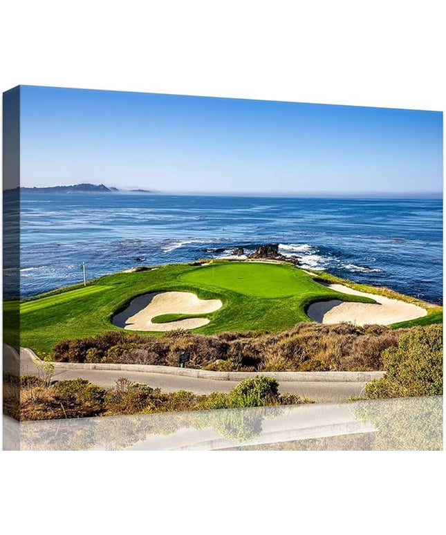 USA California Golf Course Wall Art for Living Room Bedroom Bathroom Home Decorations Golf Course Picture Poster Print on Canvas Modern Artwork Framed Ready to Hang(12''H x 16''W)