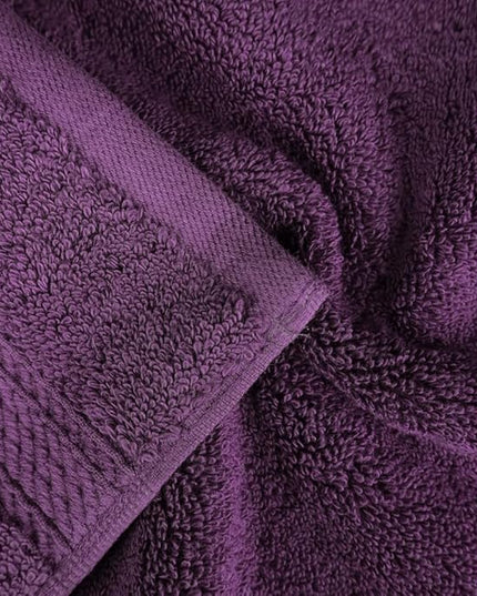 Superior Egyptian Cotton Pile Face Towel/Washcloth Set of 6, Ultra Soft Luxury Towels, Thick Plush Essentials, Absorbent Heavyweight, Guest Bath, Hotel, Spa, Home Bathroom, Shower Basics, Plum