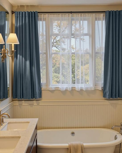 Lazzzy Velvet Blackout Curtains Thermal Insulated Room Window Drapes Super Soft Luxury Curtains for Living Room Bedroom Rod Pocket 2 Panels, Dark Slate, 52" W x 63" L