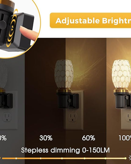 L LOHAS LED Night Light, LED Night Lights Plug into Wall, Dimmable Night Light with Auto Light Sensor, 3000K Warm White 0-100LM, Adjustable Brightness Nightlight, Bathroom Hallway Bedroom