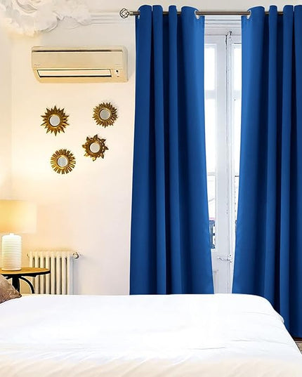BGment Blackout Curtains for Bedroom - Grommet Thermal Insulated Room Darkening Curtains for Living Room, 55 x 96 Inch, 2 Panels, Royal Blue