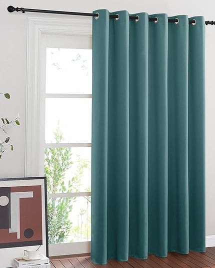 NICETOWN Blackout Room Darkening Window Curtain - Thermal Insulated Solid Grommet Blackout Curtain/Drape for Living Room (Sea Teal, Single Panel, 80 by 84-inch)