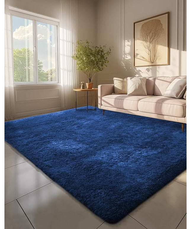 Ophanie 6x9 Blue Rugs for Living Room, Large Fluffy Shag Fuzzy Plush Soft Area Rugs, Floor Shaggy Navy Carpets for Bedroom, Carpet for Kids Boys Girls Dorm Nursery Home Decor Aesthetic