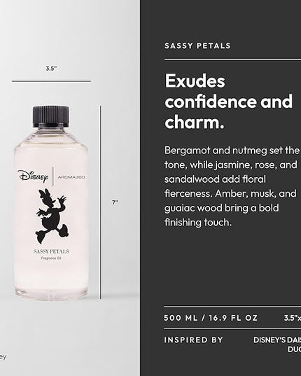 Aroma360 | Disney | Sassy Petals Fragrance Oil Blend | Daisy Duck | Luxury Aromatherapy Scent Diffuser Oil | Bergamot, Rose and Amber 16.9 fl oz, 500 mL