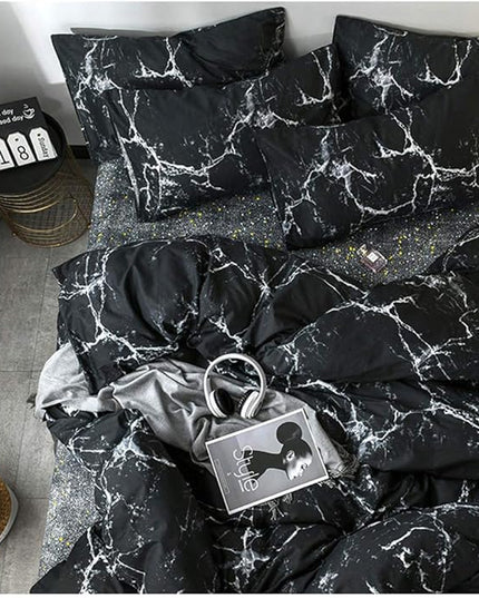 Houseri Black Comforter Set - Twin Size Black & White Gothic Aesthetic Comforter (3pcs, Twin Size)