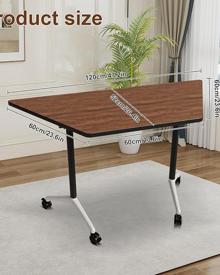 Conference Room Table with Flip-Top Design for Dynamic Meetings, Business Table Computer Desk with Heavy-Duty Frame,Foldable Seminar Meeting Tables for Home Office (2, D, 47.2IN)