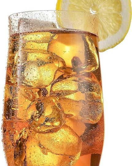 BENETI Premium Glass Cups, Highball Drinking Glasses Set of 6 | Made in Europe Water and Juice Kitchen Glassware | Colored Glasses Set, Perfect for Party's and Gifts for Men and Women of All Ages