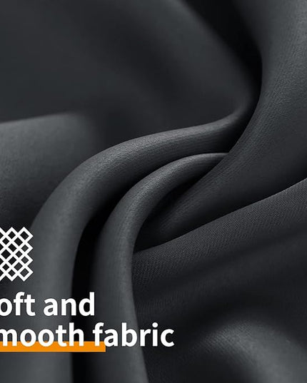 YoungsTex Blackout Curtains for Bedroom 54 Inches Length - Thermal Insulated with Grommet Room Darkening Curtain Drapes for Living Room, 2 Panels, 52 x 54 Inch, Dark Grey