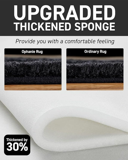 Ophanie 5x8 Rugs for Living Room, Charcoal Black, Large Fluffy Fuzzy Plush Shag Shag Comfy Soft, Non-Slip Indoor Floor Carpet, for Kids Boys Girls Dorm, Room, Bedroom, Playroom, Home Decor Aesthetic