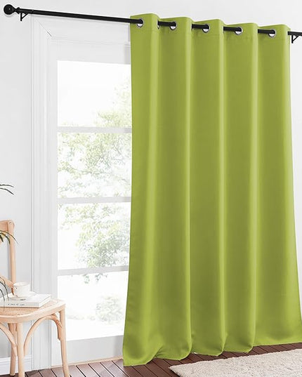 NICETOWN Blackout Curtains 84 Inch Length, Thermal Insulated Curtains for Bedroom Grommet Energy Saving Room Darkening Drapes for Living Room Window, 1 Panel, Fresh Green, 66" W x 102" L