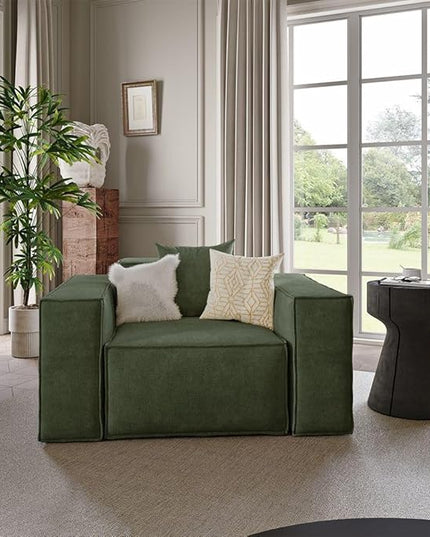 POVISON 52" Modular Sectional Sofa for Living Room Modern Large Sectional Couches Velvet Accent Chair Oversized Deep Seat Sofa Set Big Comfy Cloud Couch for House Office