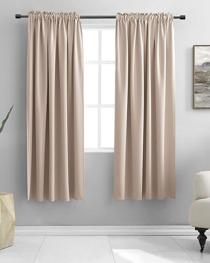 DONREN Living Room Curtain Panels,Energy Saving Thermal Insulated Room Darkening Drapes/Draperies (Warm Taupe,1 Pair,42 by 72 inch)