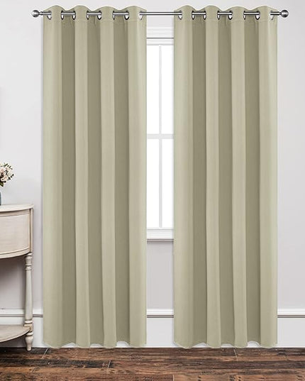 Joydeco Blackout Curtains 84 Inch Length 2 Panels Set, Thermal Insulated Long Drapes 2 Burg, Room Darkening Grommet Drapes for Living Room Bedroom Window