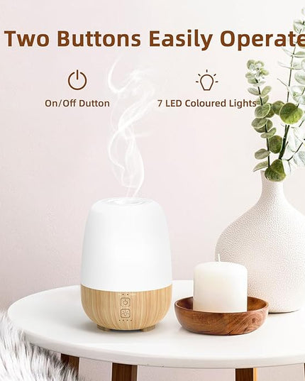 150ML Cordless Essential Oil Diffuser, Built-in 6000mAH Rechargeable Battery, 7-Hour Runtime, 7 LED Color Changing Lights, Portable Aromatherapy Diffuser for Home,Office,Outdoor