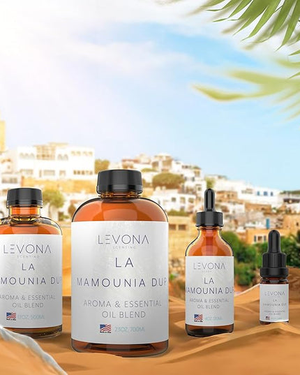 Levona Scent Essential Oil - Fresh Aroma for Home, Office, Hotel & Spa, Perfect in Humidifiers and Diffusers, Luxury Fragrance, with Citrus, Rosewood, Amber Notes - 500ml/ 17 fl oz, La Mamounia Dup