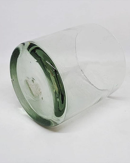 Clear Blown 8 oz DOF Rocks Glasses (set of 6) Mexican Handmade Glassware, Recycled Glass, Lead-free, Toxin-Free (DOF Rocks)