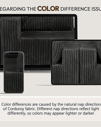 132" U Shaped Boneless Couch, Cloud Sectional Modular Sofa with Double Chaise Lounge, Corduroy Cloud Couch with Pillows & Deep Seat, Boneless Sofa for Living Room, Grey