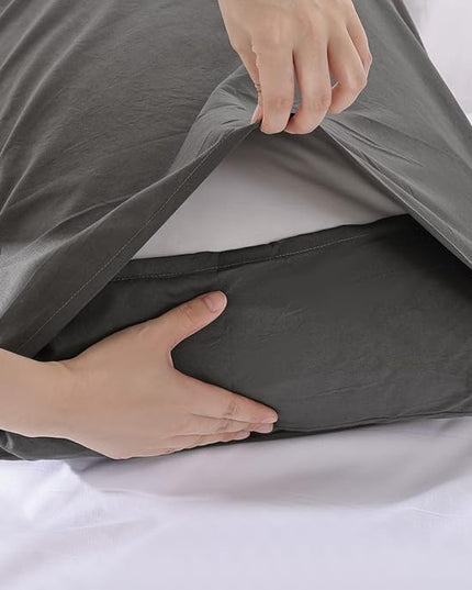 ROSGONIA King Size Comforter Set Charcoal Grey, 3pcs (1 Dark Gray Comforter & 2 Pillowcases), All Season Bedding Lightweight Bedspread Blanket Quilt