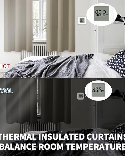 BGment Room Darkening Curtains 63 Inches Long - Grommet Thermal Insulated Drapes Window Treatment Curtains for Bedroom, 2 Panels, 38 x 63 Inch, Cocoa