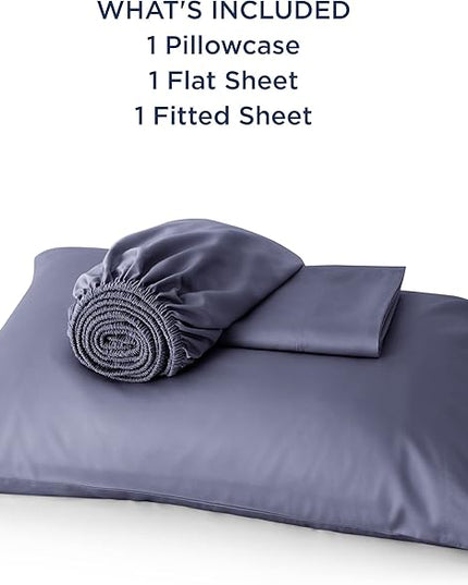 Bedsure Cooling Sheets Twin, Rayon Derived from Bamboo, Cooling Sheets, Breathable & Soft, Deep Pocket Up to 16 Inches, Hotel Luxury Silky Bedding for Hot Sleepers, Dark Grey
