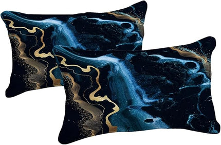 Bedbay Blue Marble King Size Comforter Set Blue Gold Marble Comforter Set 8 Pieces Soft Lightweight Bed in a Bag Metallic Luxury Bedding Set