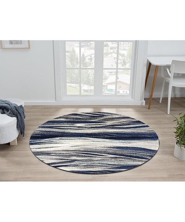 Keen Home Design Area Rugs - 10ft Round Non-Shedding, Abstract Rugs for Kitchen, Living Room, Bedroom, Dining Room, Entryway - Size: 10' Round, Multi