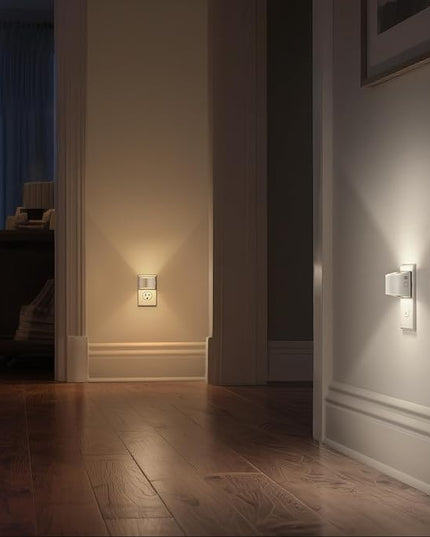 DORESshop LED Night Light[2 Pack], White Night Lights Plug into Wall, 3 Level Brightness Adjustable Plug in Night Light, Dusk to Dawn Sensor, Nightlights for Adults, Bedroom, Bathroom, Hallway, 3CCT