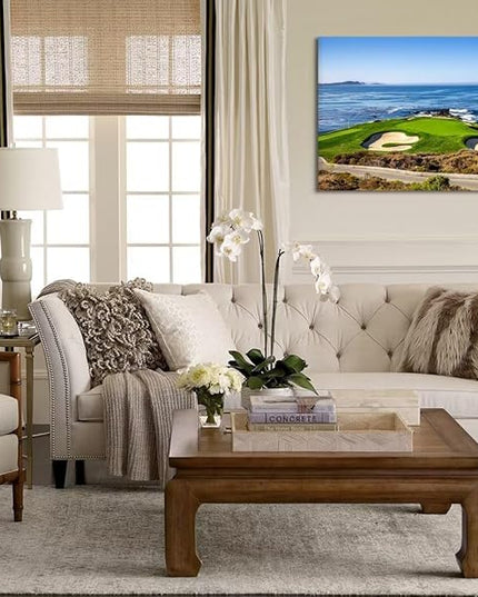 USA California Golf Course Wall Art for Living Room Bedroom Bathroom Home Decorations Golf Course Picture Poster Print on Canvas Modern Artwork Framed Ready to Hang(24''H x 36''W)