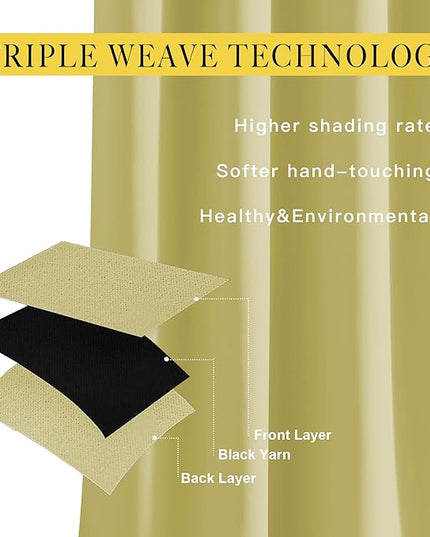 NICETOWN Paler Yellow Doorway Curtains 80 inches Long, Grommet Privacy Door Curtains Room Darkening Thermal Window Treatments for Bedroom/Living Room, 2 Panels, W46 x L80