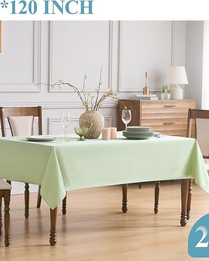 VidaFete Tablecloth 2 Pack60*120inch Rectangle Table Cloth Polyester, Stain Wrinkle Resistant Polyester Dining Table Cover for Kitchen Dinning Party Wedding Rectangular Buffet Decoration(Sagegreen)