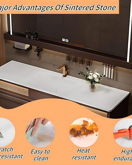 54IN Bathroom Vanity with Sink, including Motion Activated Lighting & LED Lights, One Touch Defogging Mirror | Floating Bathroom Cabinet Vanity, Equipped with Glass Side Cabinet, Brown (Style A)
