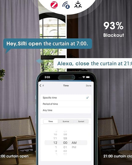 SmartWings Automatic Curtain Opener with Drapery, Motorized Vertical Blinds with Remote, Electric Closet Doors Sliding Panels Compatible with Alexa Google Homekit, 93% Blackout Light Purple