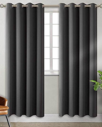 BGment Blackout Curtains for Bedroom - Grommet Thermal Insulated Room Darkening Curtains for Living Room, Set of 2 Panels, Each 46 x 84 Inch, Dark Grey