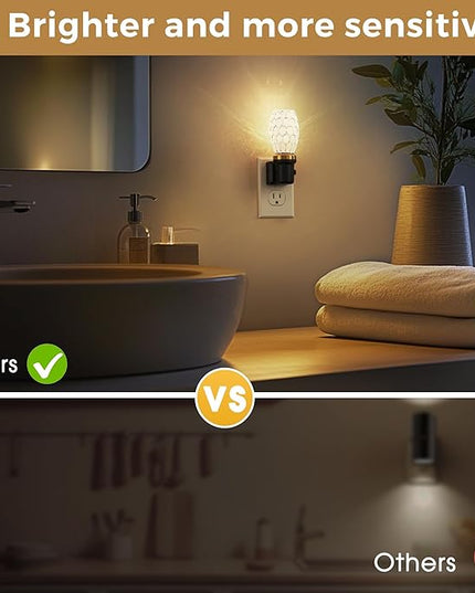 L LOHAS LED Night Light, LED Night Lights Plug into Wall, Dimmable Night Light with Auto Light Sensor, 3000K Warm White 0-100LM, Adjustable Brightness Nightlight, Bathroom Hallway Bedroom