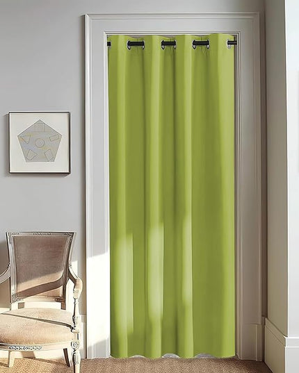 NICETOWN Door Curtain for Closet Doors 80 Inches Long 1 Panel, Blackout Doorway Curtain for Open Closet Bedroom, Room Divider Living Room for Privacy (Fresh Green, 1 Panel, 46W x 80L)