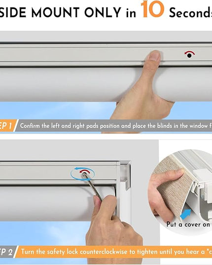 Persilux Smart Motorized Blinds with Remote, No Drill Automatic Roller Shades for Indoor Windows, Blackout Linen Fabric, Electric Blinds for Windows, Nature Khaki C153BO-3, Custom Size