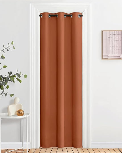NICETOWN Blackout Burnt Orange Curtains 84 inches Long - Grommet Top Room Darkening Thermal Curtains Sound Blocking Window Treatments for Bedroom/Living Room (2 Panels, W37 x L84)