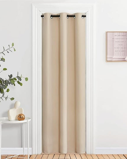 NICETOWN Blackout Farmhouse Curtains - Thermal Insulated Solid Grommet Vertical Drapes Room Darkening Window Treatments for Bedroom (Biscotti Beige, Set of 2, 37 by 84 Inch)