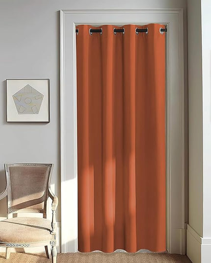 NICETOWN Door Curtain for Closet Doors 80 Inches Long 1 Panel, Blackout Doorway Curtain for Open Closet Bedroom, Room Divider Living Room for Privacy (Burnt Orange, 1 Panel, 46W x 80L)